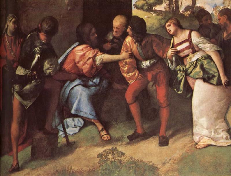 Giorgione The Adulteress brought Before Christ