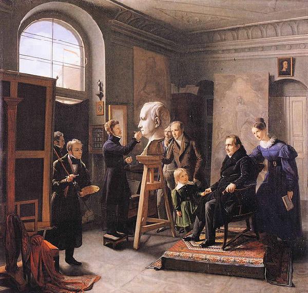 Carl Christian Vogel von Vogelstein Ludwig Tieck assis à la Portrait sculpteur David d'Angers d'