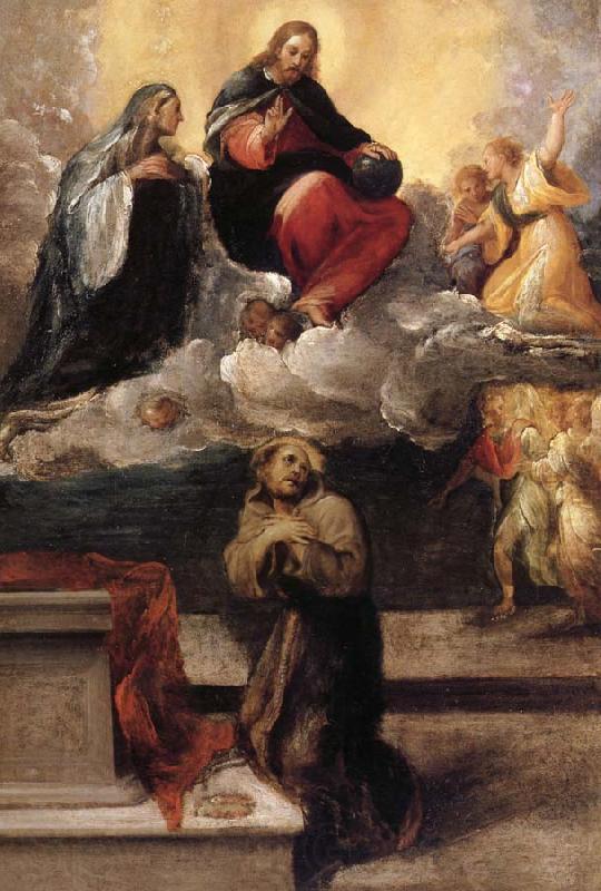 Faccini,Pietro Le Christ et la Vierge apparaissent a Saint Francois d'Assise