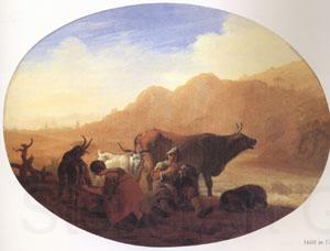Bamboccio Herdsmen in a Mountainous Landscape