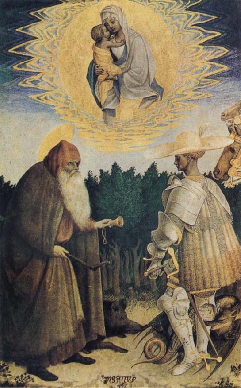 PISANELLO The Virgin and Child with the Saints George and Anthony Abbot